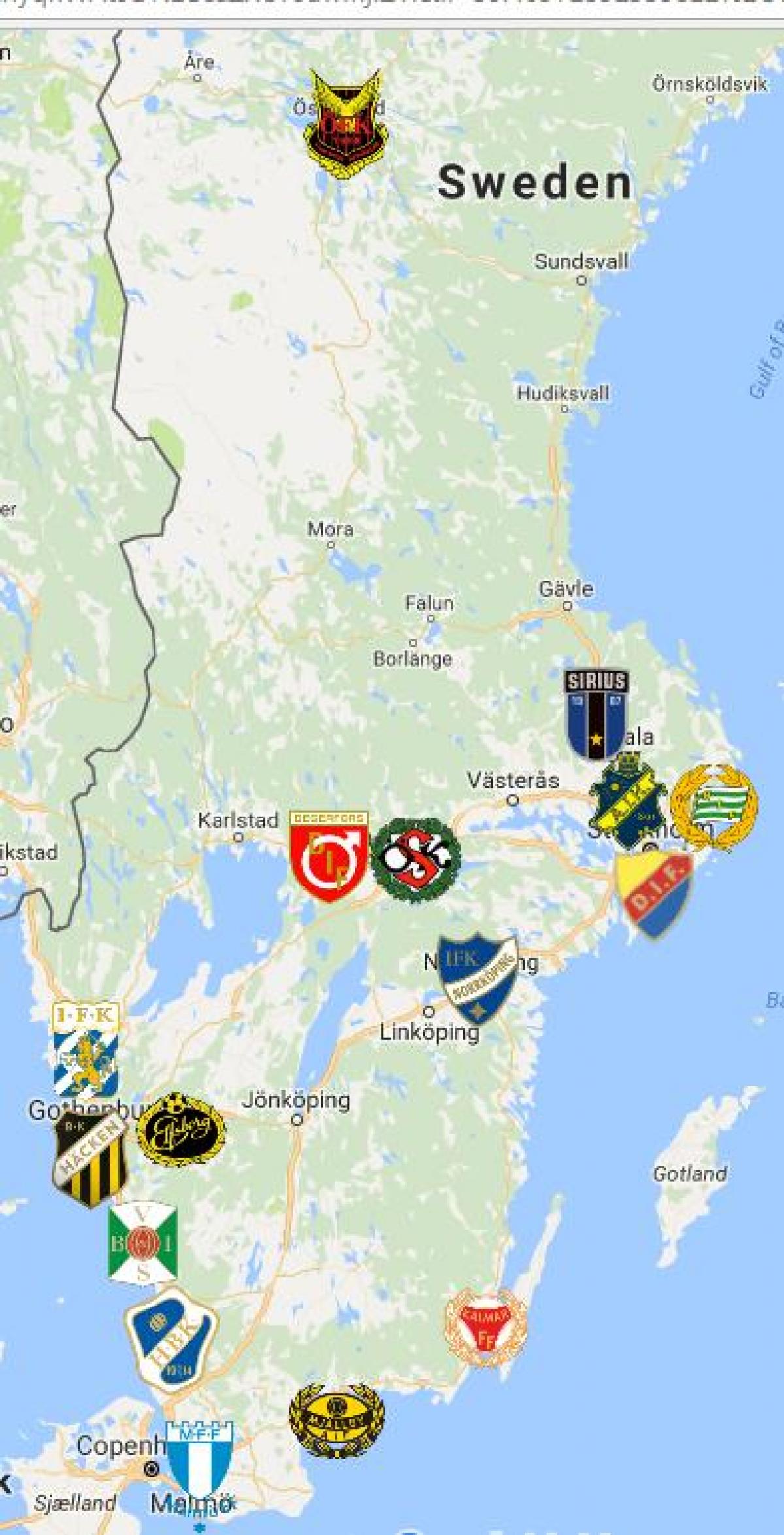 stadi mappa della Svezia