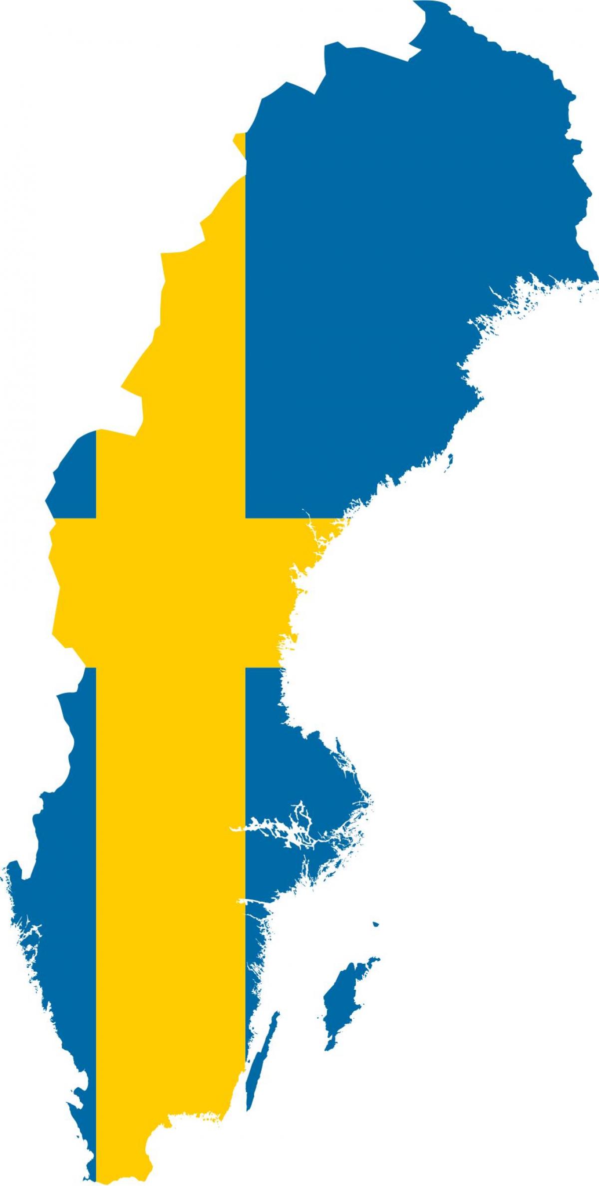 Mappa della bandiera della Svezia
